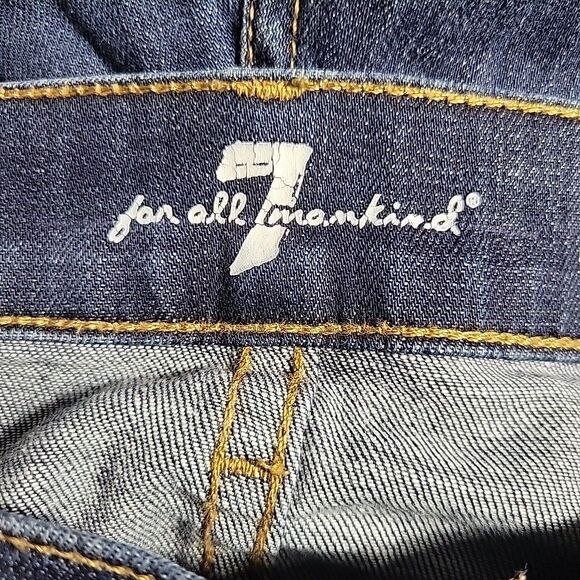 7 For All Mankind Jeans Mens 34x33 Slimmy Blue Denim Slim Straight Dark Wash - Picture 10 of 12